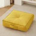 Cuscino da pavimento quadrato giallo stile giapponese con maniglia per tatami - Velluto Fiocco Di Neve [quadrato] Giallo Limone / 40*40*15 [granuli Di Eps Comfort]