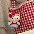 Macro detail of a Hello Kitty plush keychain wearing a swim ring and red glasses - Red Kitty Swim Ring [no Tags + Chain]