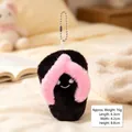 Niedlicher schwarz-rosa Plüsch-Schlüsselanhänger in Flip-Flop-Form für Rucksäcke - Plüsch-schlüsselanhänger – Hausschuhe – [schwarz] / Standardverpackung