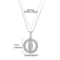 Detailed dimensions of silver Virgin Mary pendant necklace with clear measurements - Our Lady of Guadalupe Circle (N07742P)