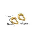 18K gold plated stainless steel oval frame pendant for DIY jewelry, 11x16mm size - Irregular Small Oval Frame Gold