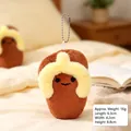 Süßer brauner Plüsch-Schlüsselanhänger mit gelbem Rand und Kugelkette - Plüsch-schlüsselanhänger - Hausschuhe - [braun] / Standardverpackung