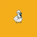 Cute cartoon white duck enamel pin featuring a medical mask and blue stethoscope - Stethoscope Duck