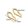 Gold plated stainless steel irregular oval frame pendant 31x13mm with 2mm wire thickness - Irregular Medium Oval Frame Gold