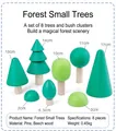 Set of 8 wooden forest tree toys made of pine and beech wood for kids - Forest Little Trees