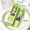 Adorable green retractable panda eraser for students, low-debris school stationery - Naughty Panda