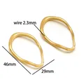 18K gold plated stainless steel teardrop frame pendant for DIY jewelry, 46x29mm - Irregular Large Oval Frame Gold