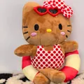 Tan Hawaii Hello Kitty plush charm in a red polka dot swimsuit and swim ring - Polka Dot Swimsuit [hawaii Kt] - With Tag
