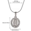 Silver portrait necklace with 18x16mm pendant dimensions and 40+5cm snake chain - Oval Virgin Mary Silver (N07747P)