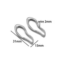 Silver-tone stainless steel oval frame pendant for DIY jewelry, 31x13mm wire charms - Irregular Medium Oval Frame Steel Color