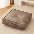 Comfortable square brown faux leather Japanese futon floor cushion with side handle - 40x40x15cm / Square (tech Fabric) / Dark Gray