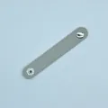 Organizzatore per cavi in pelle grigia con bottone a pressione in metallo argento - Grigio chiaro