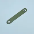 Organizzatore per cavi in pelle verde con bottone a pressione in metallo - Verde Militare