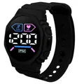 Elegante orologio digitale M1 LED nero con display sportivo e cinturino in silicone. - Nero