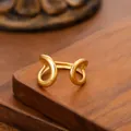Anello aperto minimalista in acciaio inossidabile dorato con design a goccia d'acqua - Oro
