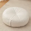 Minimalist Japanese style round floor cushion in off-white for meditation and tatami - 40x40x15cm / Round (tech Fabric) / Off White