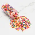 Codette arcobaleno colorate per decorazione torte e dolci in barattolo trasparente - Aghi di Zucchero Colorati Mix Scuro 85g