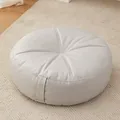 Japanese style round light grey floor pouf cushion for minimalist home decor - 40x40x15cm / Round (tech Fabric) / Light Gray