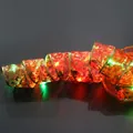 Rote LED-Band-Lichterkette mit goldenen Sternmustern für die Weihnachtsdekoration - 5cm Breite - 0.5m 5-LED - USB Dauerlicht / Rotes Band - Farbiges Licht