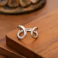 Elegante anello minimalista in acciaio inossidabile argento a goccia d'acqua aperto - Color Acciaio