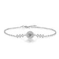 Elegante bracciale in argento sterling s925 con scintillanti zirconi cubici tondi - Argento 925 / Oro Bianco (1 Carato Zirconia)