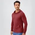 Felpa sportiva uomo con cappuccio a maniche lunghe ad asciugatura rapida bordeaux - S / Rosso
