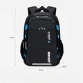 Zaino scuola nero per ragazzi, grande capacità, adatto per altezza 1,4-1,75m - Nero (Bordo Blu / Grande)