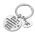 Portachiavi in acciaio inossidabile inciso per l'amore tra nonna e nipote, regalo - K-M-2