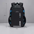 Durable large capacity black boys school backpack for students height 1.15-1.4m - Black (Blue Trim / Small)