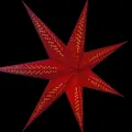 Modern Nordic seven-pointed red paper star lantern for festive Christmas window decor - Red Seven-pointed Star 45cm With Lights.