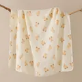 Couverture d'emmaillotage en mousseline de coton double épaisseur avec motif d'ours - 100x100cm / Ours Dun Dun