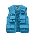 Functional blue mountain style multi-pocket outdoor vest for fishing and photography - M / Tops / Teal