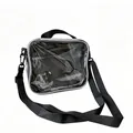 Transparent PVC crossbody storage bag for badge and medal collection and display - Gray
