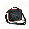 Pink ita-bag crossbody with a clear transparent front window for pin and medal display - Red