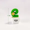 Creative "e" shaped resin cactus figurine in cartoon pot, 3.8cm height - Letter E Shape