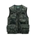 Men's multi-pocket outdoor fishing and photography vest in green forest camouflage - M / Tops / Army Green Camouflage