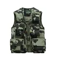 Outdoor utility camouflage vest with multiple pockets for fishing and photography - 6XL / Tops / Camouflage Khaki