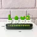 Creative cactus car temporary parking number plate featuring LOVE resin ornaments 13cm - Mini LOVE Pot + Black Parking Plate