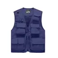 Men's dark blue multi-pocket outdoor functional vest for fishing and photography work - M / Tops / Sapphire Blue