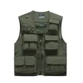Military green multi-pocket outdoor utility vest for fishing and photography sessions - M / Tops / Army Green