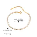 Gold-plated stainless steel tennis bracelet with 16.5+5cm length and crystal details - Single Row Tennis Bracelet (Y2662311083)