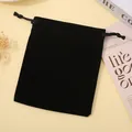Premium black velvet drawstring pouch for jewelry storage and gift packaging bags - 5*7cm / Black