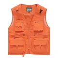 Gilet utility arancione acceso multitasche per pesca e fotografia della variante SKU - 6XL / Tops / Rosso Arancio