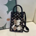 Borsa tote chic in maglia con motivo orsetto e tracolla regolabile per donna - Custodia Per Telefono In Silicone N. 2