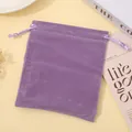 Elegant purple velvet drawstring pouch for luxury jewelry storage and gift packaging - Light Purple; 5*7cm
