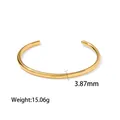 Bracciale a cerchio aperto in acciaio inossidabile dorato, 3,87 mm - Bracciale Rigido Aperto Tubolare Minimalista (Y2661117491)