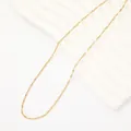 Detailopname van een vergulde roestvrijstalen lippenketting voor DIY-sieraden - Lippenketting 40cm+5cm / Goud