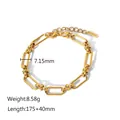Elegante bracciale a catena in acciaio inossidabile placcato oro con nodi decorativi - Bracciale a Catena a Graffetta con Nodo (Y26612110111)