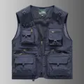 Navy blue multi-pocket outdoor utility functional vest for fishing and photography - 6XL / Tops / Dark Blue