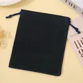 Premium small black velvet drawstring pouch for jewelry storage and gift packaging - Dark Blue; 5*7cm